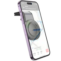 Автодержатель Hoco H59 Show ring magnetic (L air outlet) Black / Metal gray