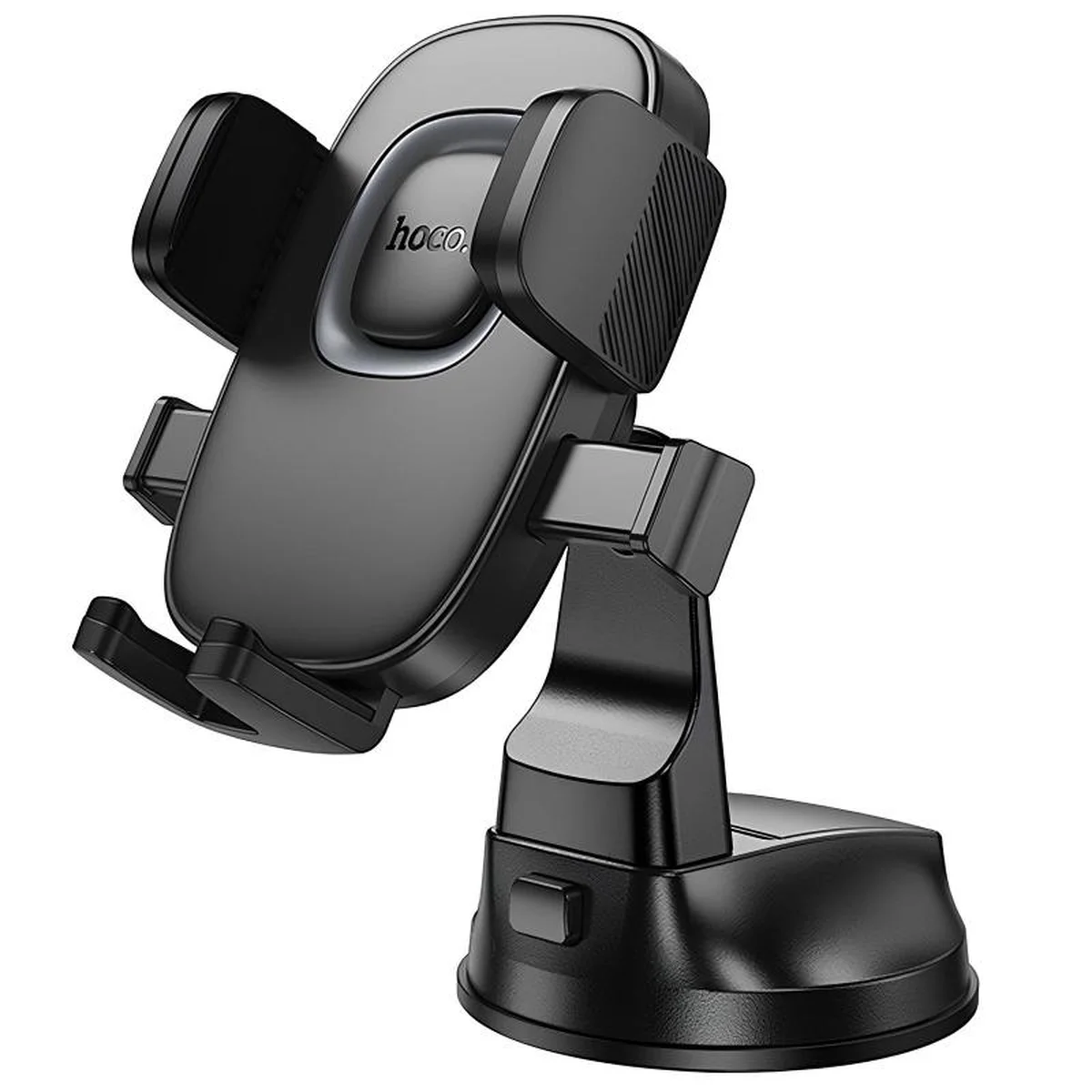 Автоутримувач Hoco H76 Crown one-button (center console) Black / Metal gray