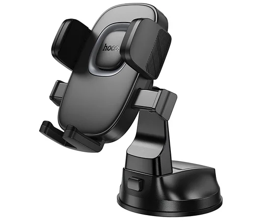 Автодержатель Hoco H76 Crown one-button (center console) Black / Metal gray