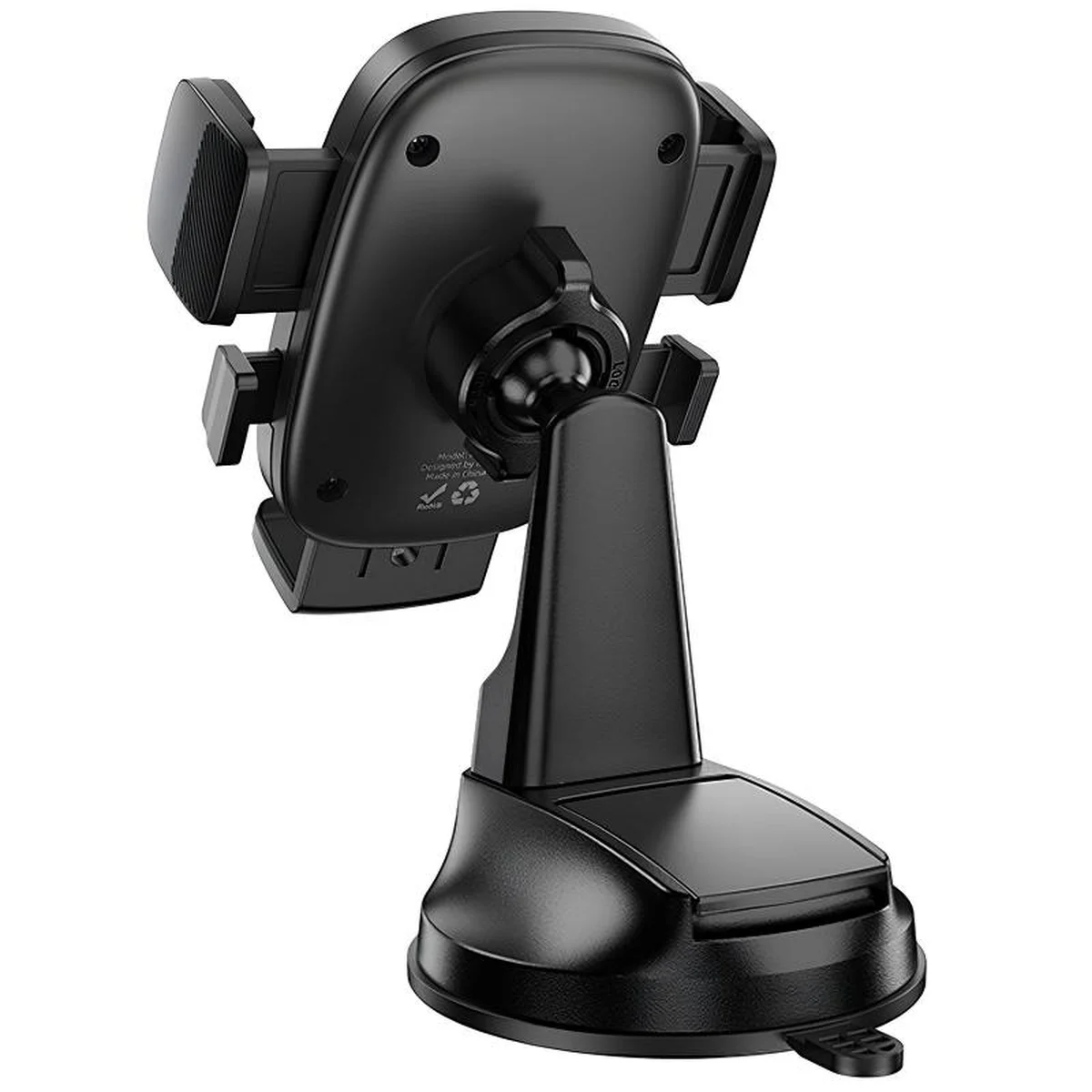 Автоутримувач Hoco H76 Crown one-button (center console) Black / Metal gray