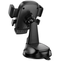 Автоутримувач Hoco H76 Crown one-button (center console) Black / Metal gray