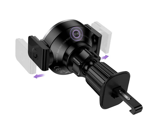 Автодержатель с БЗУ Hoco HW35 Power 15W (air outlet) Black