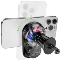 Автодержатель с БЗУ Hoco HW36 Electric 15W with cooler (air outlet) Black