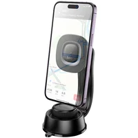 Автодержатель с БЗУ Hoco HW31 Crown Magnetic Wireless Charging 15W Black / Metal gray