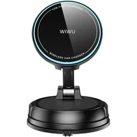 Автодержатель с БЗУ WIWU CH-326 Universal Vacuum Suction Magnetic 15W Black