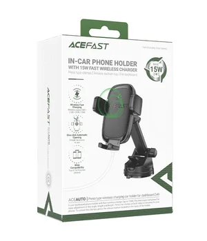 Автодержатель с БЗУ Acefast D49 Wireless Charging 15W Black