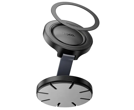 Автодержатель Hoco H61 Show folding ring magnetic (dashboard) Black / Metal gray