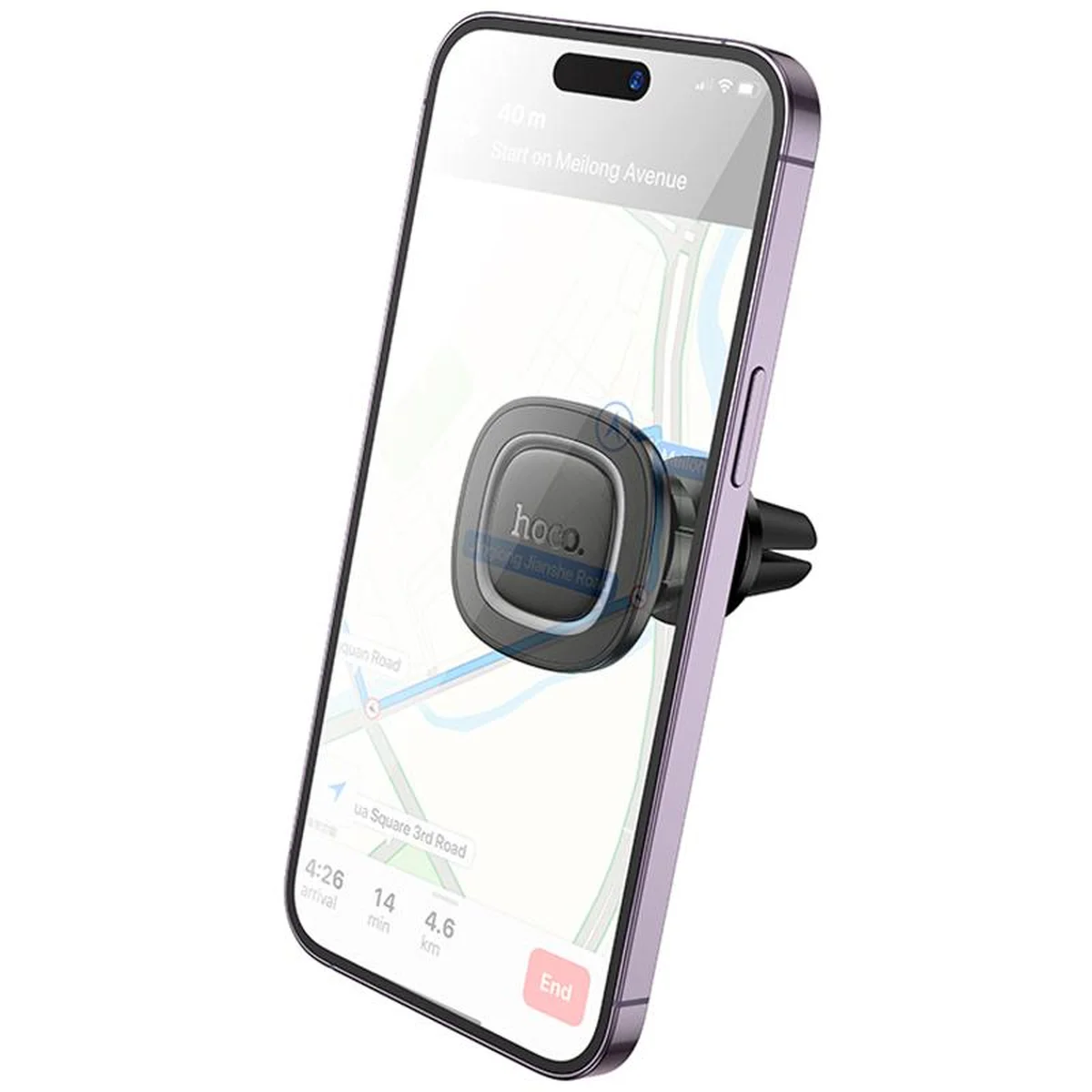 Автодержатель Hoco H72 Crown magnetic (air outlet) Black / Metal gray