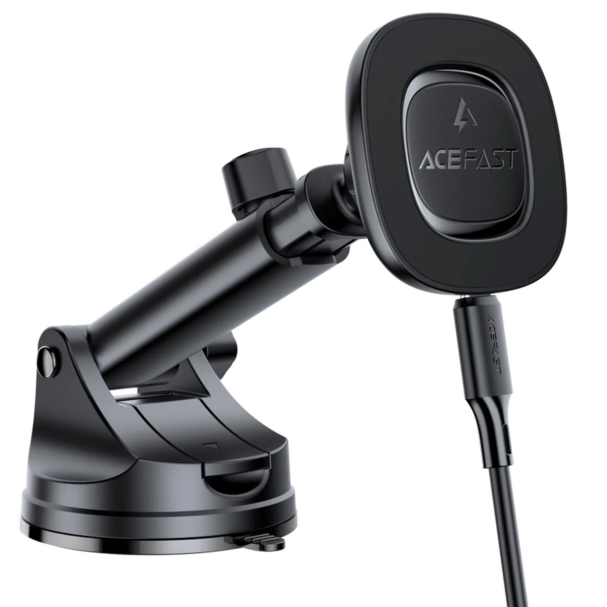Автодержатель с БЗУ Acefast D47 Magnetic Charging 15W (center console) Black
