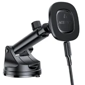 Автодержатель с БЗУ Acefast D47 Magnetic Charging 15W (center console) Black