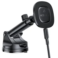 Автодержатель с БЗУ Acefast D47 Magnetic Charging 15W (center console) Black
