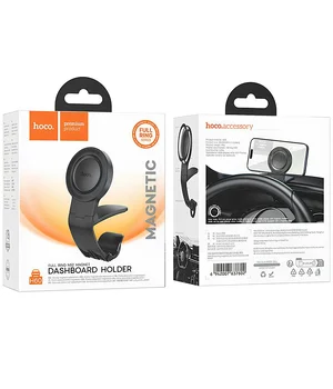 Автодержатель Hoco H60 Show ring magnetic (dashboard) Black