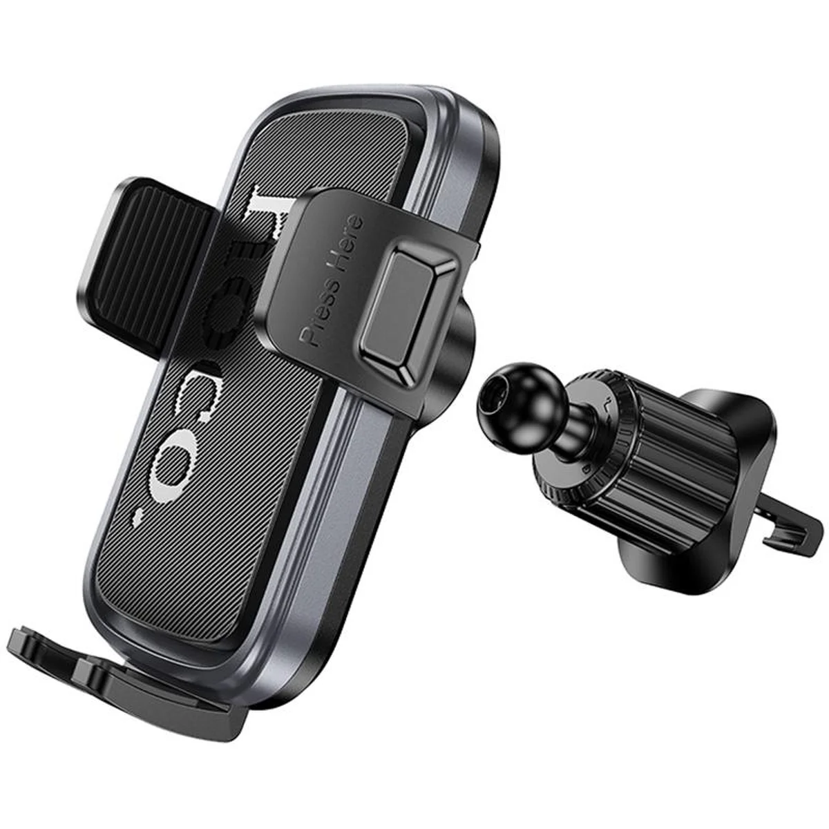Автодержатель Hoco H78 Vista push-type (air outlet) Black / Metal gray