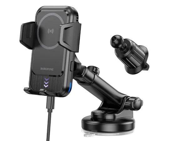 Автодержатель с БЗУ Borofone BH217 Colby smart Black