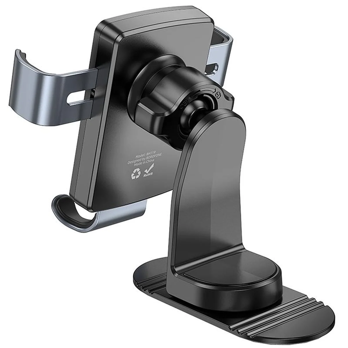 Автодержатель Borofone BH119 Refined (center console) Black / Metal gray