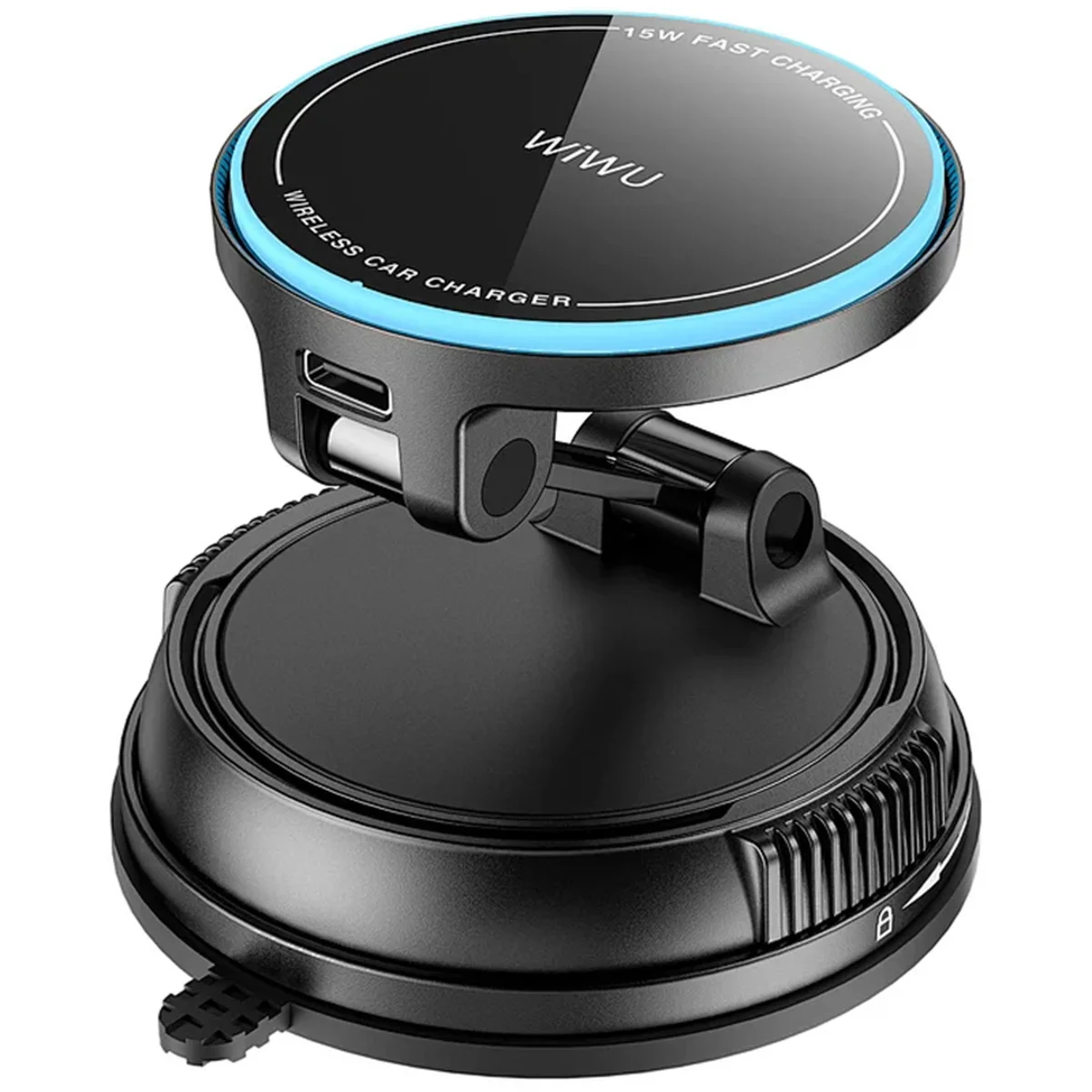 Автодержатель с БЗУ WIWU CH-326 Universal Vacuum Suction Magnetic 15W Black