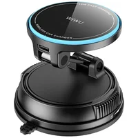 Автодержатель с БЗУ WIWU CH-326 Universal Vacuum Suction Magnetic 15W Black