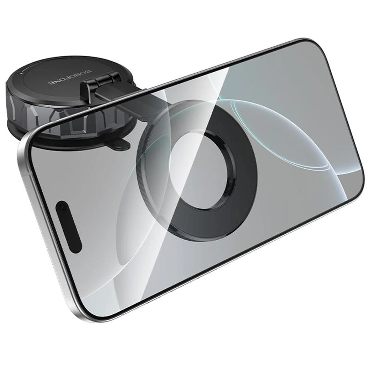Автодержатель Borofone BH140 Gloria Vacuum Suction Magnetic (center console) Black / Metal gray