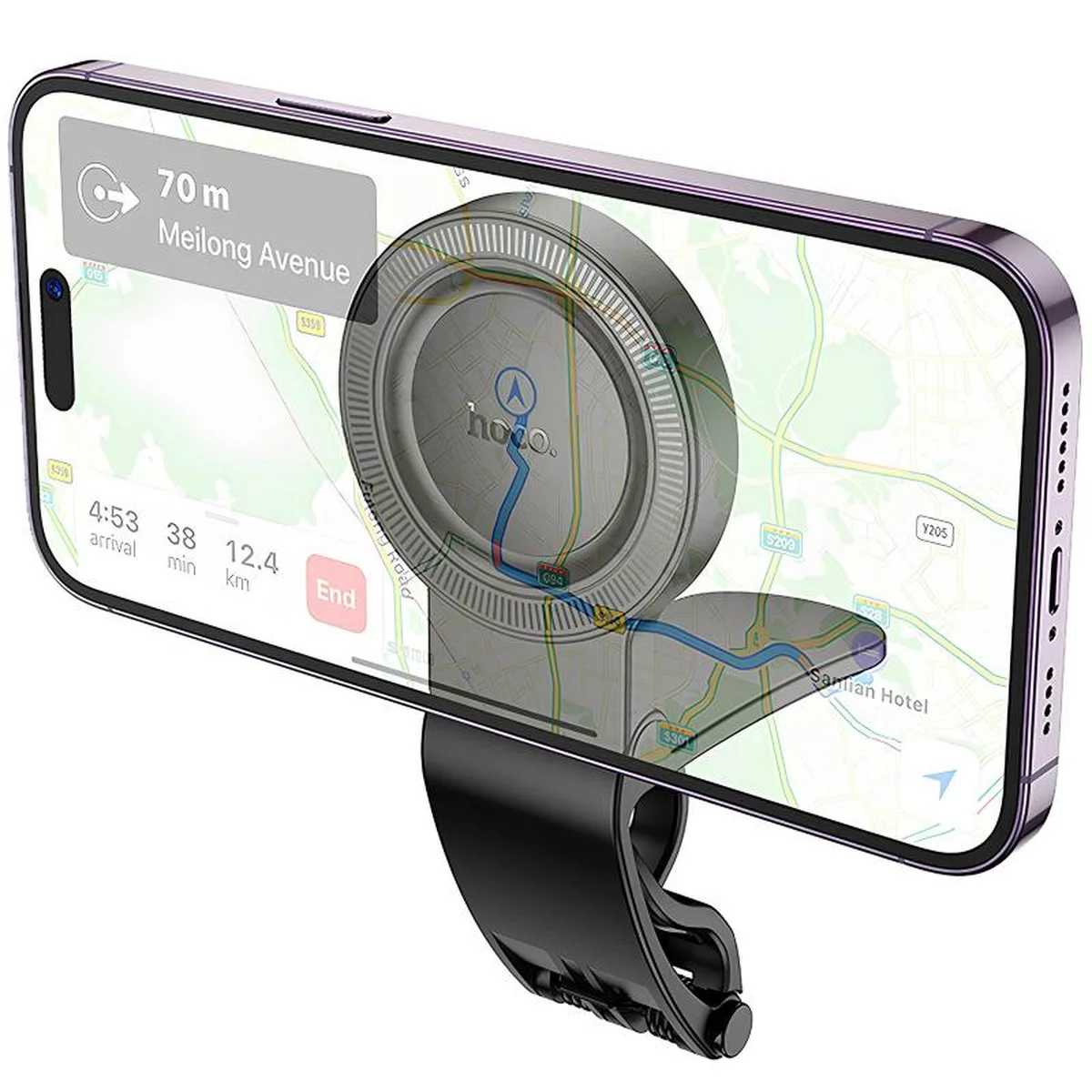 Автодержатель Hoco H60 Show ring magnetic (dashboard) Black