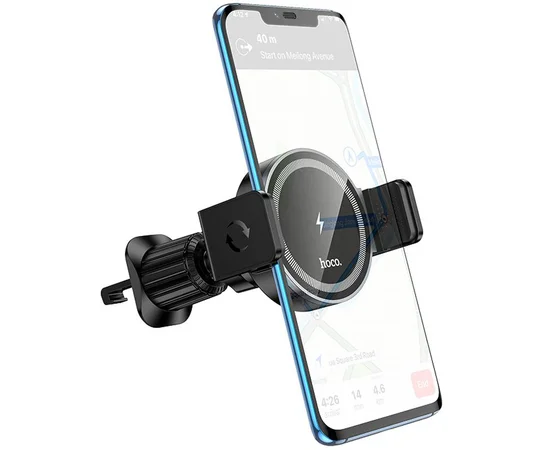 Автодержатель с БЗУ Hoco HW35 Power 15W (air outlet) Black