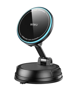 Автодержатель с БЗУ WIWU CH-326 Universal Vacuum Suction Magnetic 15W Black