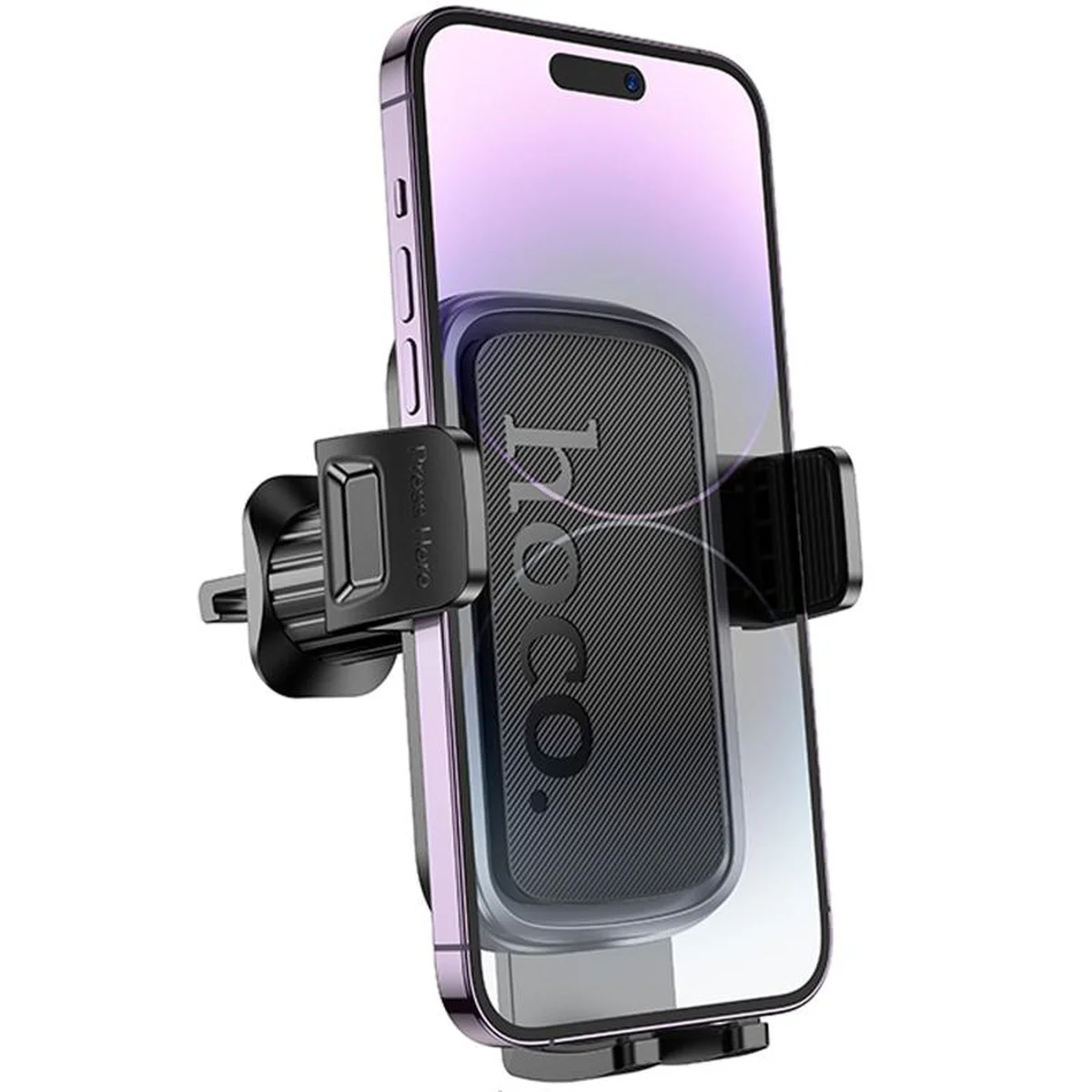 Автодержатель Hoco H78 Vista push-type (air outlet) Black / Metal gray