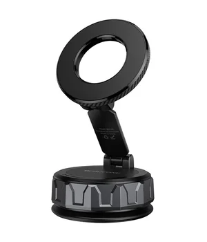 Автоутримувач Borofone BH140 Gloria Vacuum Suction Magnetic (center console) Black / Metal grey