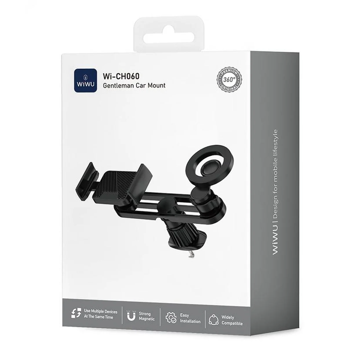 Автодержатель WIWU Wi-CH060 2in1 in-car Black