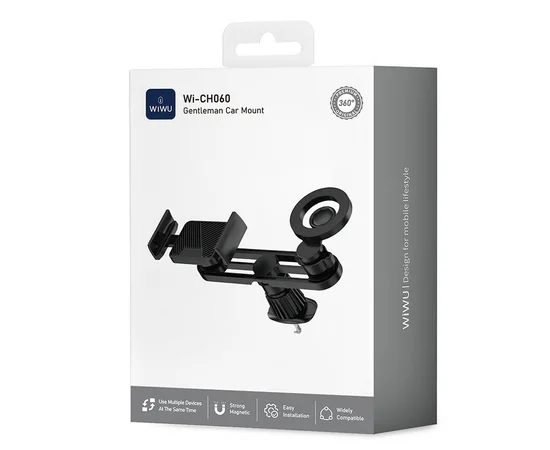 Автодержатель WIWU Wi-CH060 2in1 in-car Black