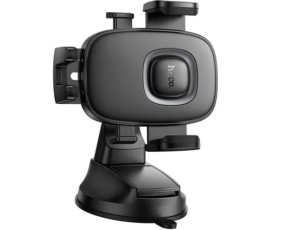 Автодержатель Hoco H76 Crown one-button (center console) Black / Metal gray