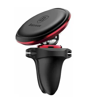 Автодержатель магнитный Baseus Magnetic Air Vent OS with cable clip (C40141201113-00) Red