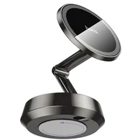 Автодержатель Hoco H83 Metal ring magnetic (center console) Metal grey