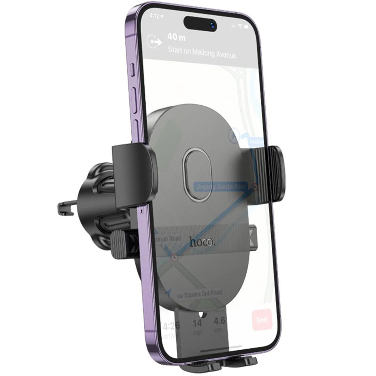 Автодержатель Hoco H18 Mighty one-button (air outlet) Black