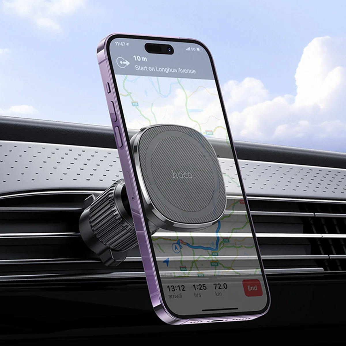 Автотримач Hoco H34 Cheeatag magnetic ring (air outlet) Black