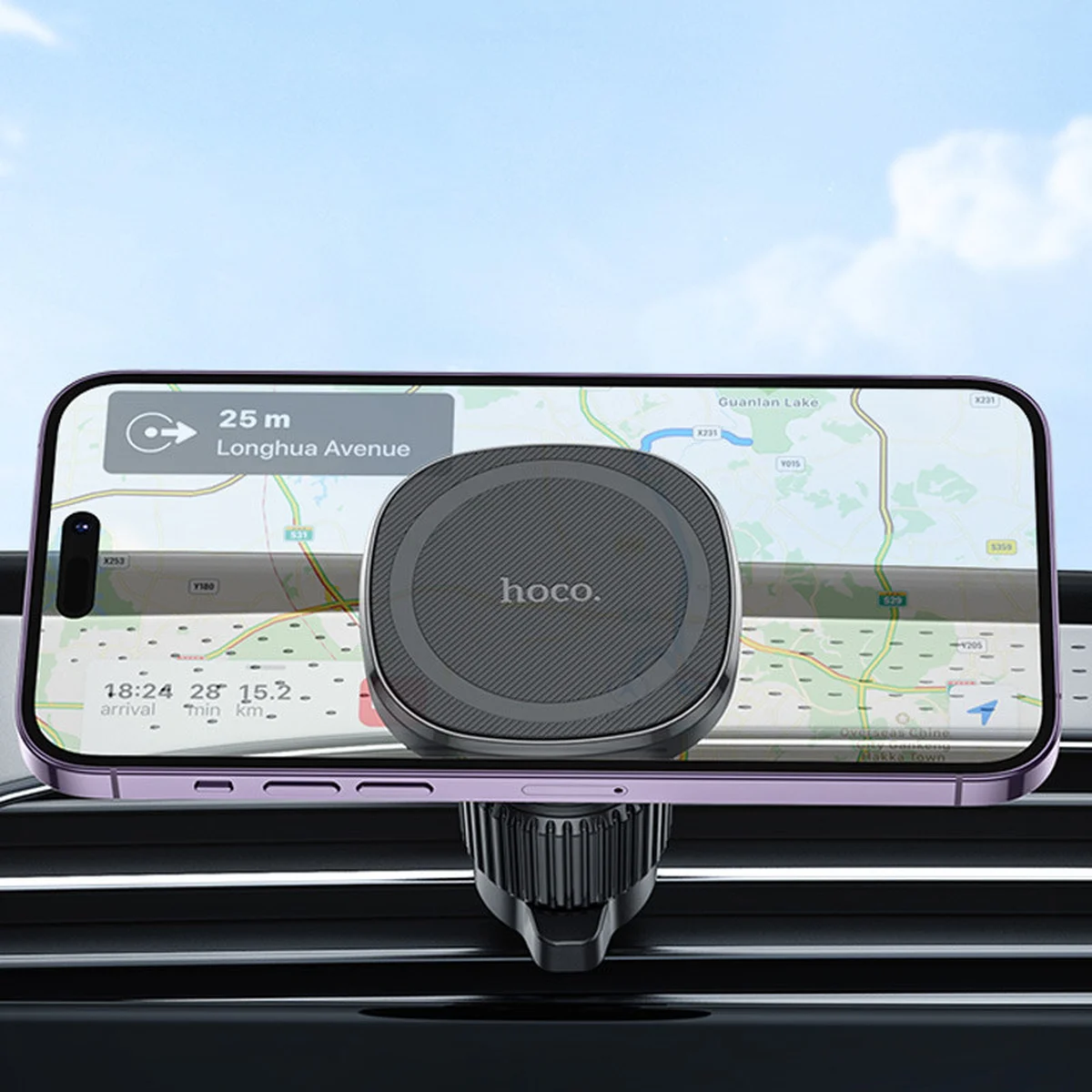 Автотримач Hoco H34 Cheeatag magnetic ring (air outlet) Black