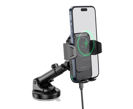 Автодержатель с БЗУ Borofone BH217 Colby smart Black