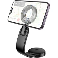 Автодержатель Hoco H71 Totem Ring magnetic (center console) Black metal gray