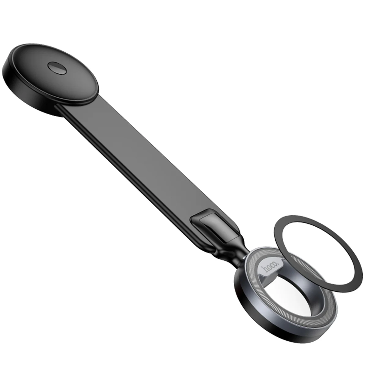 Автодержатель Hoco H71 Totem Ring magnetic (center console) Black metal gray