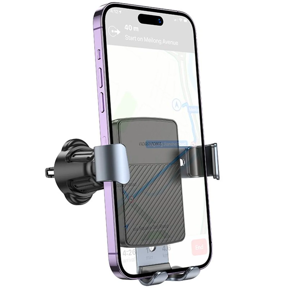 Автодержатель Borofone BH118 Refined Black / Metal gray