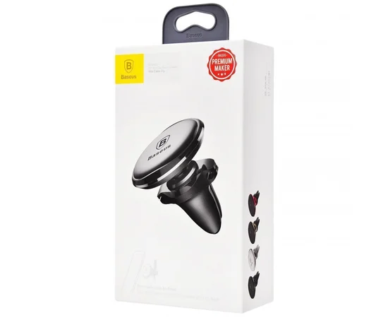 Автодержатель магнитный Baseus Magnetic Air Vent OS with cable clip (C40141201113-00) Black