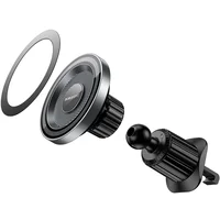 Автодержатель Borofone BH122 Profit ring magnetic (air outlet) Black / Metal gray