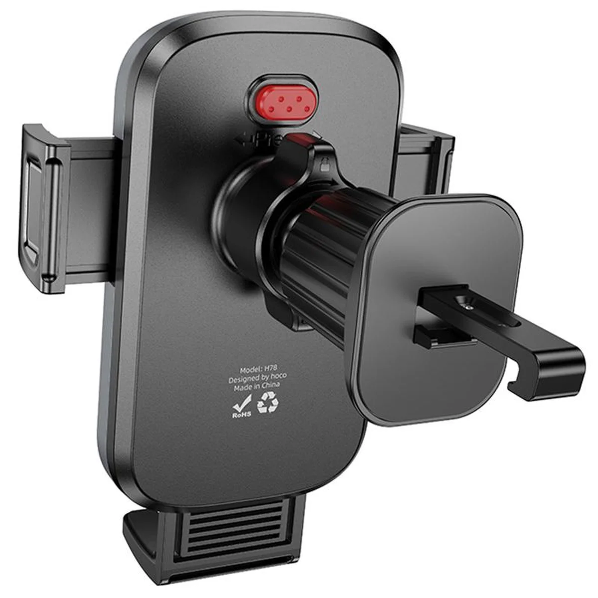 Автодержатель Hoco H78 Vista push-type (air outlet) Black / Metal gray