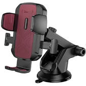Автодержатель Hoco H65 Gamble one-button (center console) Black / Red