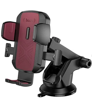 Автотримач Hoco H65 Gamble one-button (center console) Black / Red