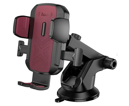 Автодержатель Hoco H65 Gamble one-button (center console) Black / Red