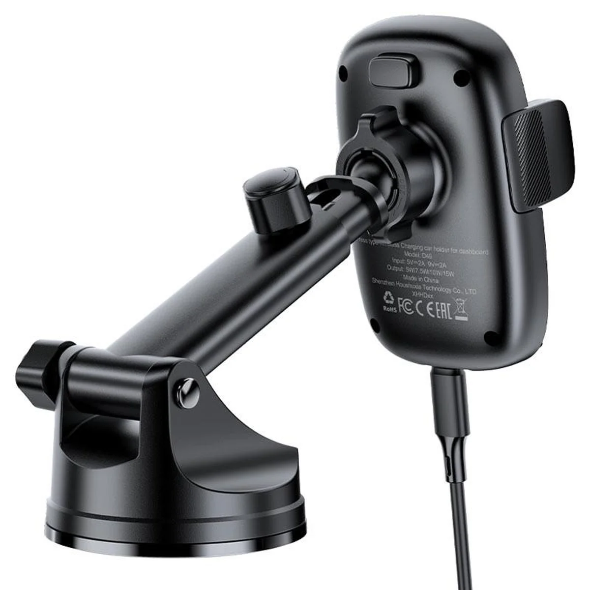 Автодержатель с БЗУ Acefast D49 Wireless Charging 15W Black