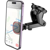 Автоутримувач Borofone BH125 Roman magnetic (center console) Black / Red