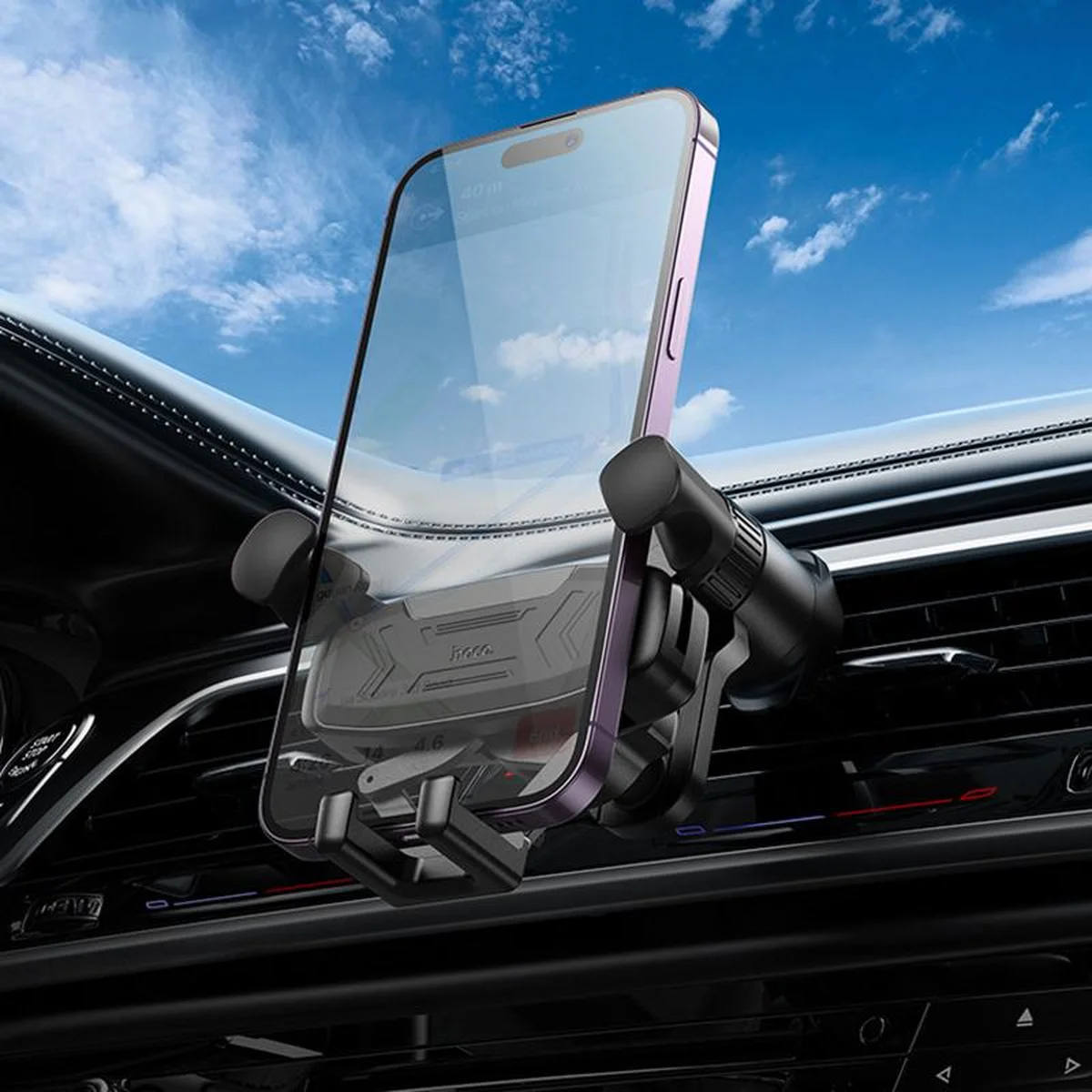 Автодержатель Hoco H66 Gamble gravity linkage (air outlet) Black