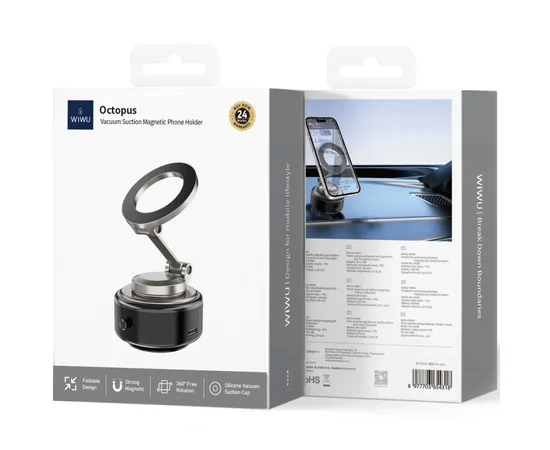 Автодержатель WIWU Wi-CH-056 Octopus Vacuum Suction Magnetic Tarnish