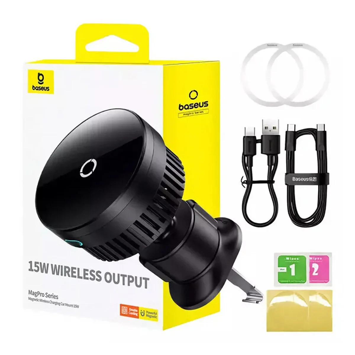 Автоутримувач із БЗУ Baseus MagPro Air Vent Version 15W (C40164100121-00) Cosmic Black
